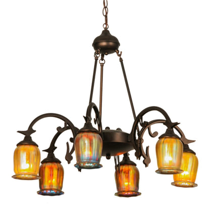 Meyda Tiffany Favrile 6 Light 28" Wide Chandelier