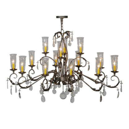 Meyda Tiffany Long Windsor 14 Light 38" Wide Chandelier