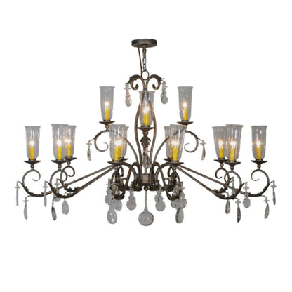 Meyda Tiffany Long Windsor 14 Light 38" Wide Chandelier