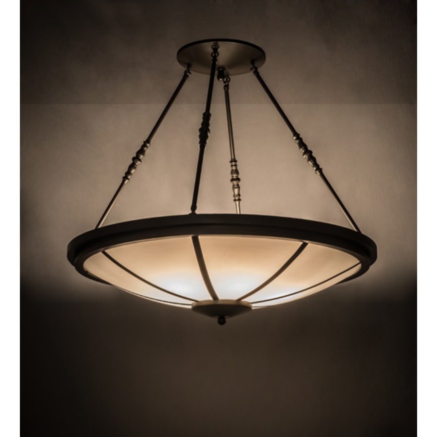 Meyda Tiffany Commerce 6 Light 36" Wide Semi-Flush Bowl Ceiling Fixture - Timeless Bronze Finish