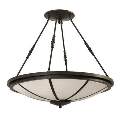 Meyda Tiffany Commerce 6 Light 36" Wide Semi-Flush Bowl Ceiling Fixture - Timeless Bronze Finish