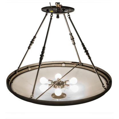 Meyda Tiffany Commerce 6 Light 36" Wide Semi-Flush Bowl Ceiling Fixture - Timeless Bronze Finish