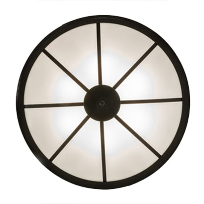 Meyda Tiffany Commerce 6 Light 36" Wide Semi-Flush Bowl Ceiling Fixture - Timeless Bronze Finish