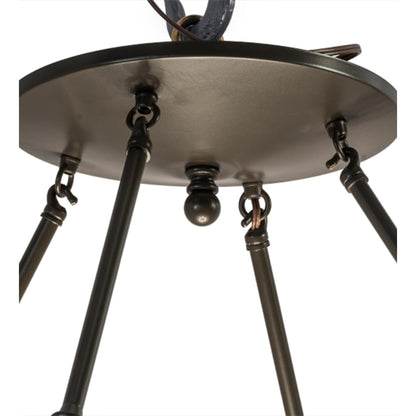 Meyda Tiffany Commerce 6 Light 36" Wide Semi-Flush Bowl Ceiling Fixture - Timeless Bronze Finish