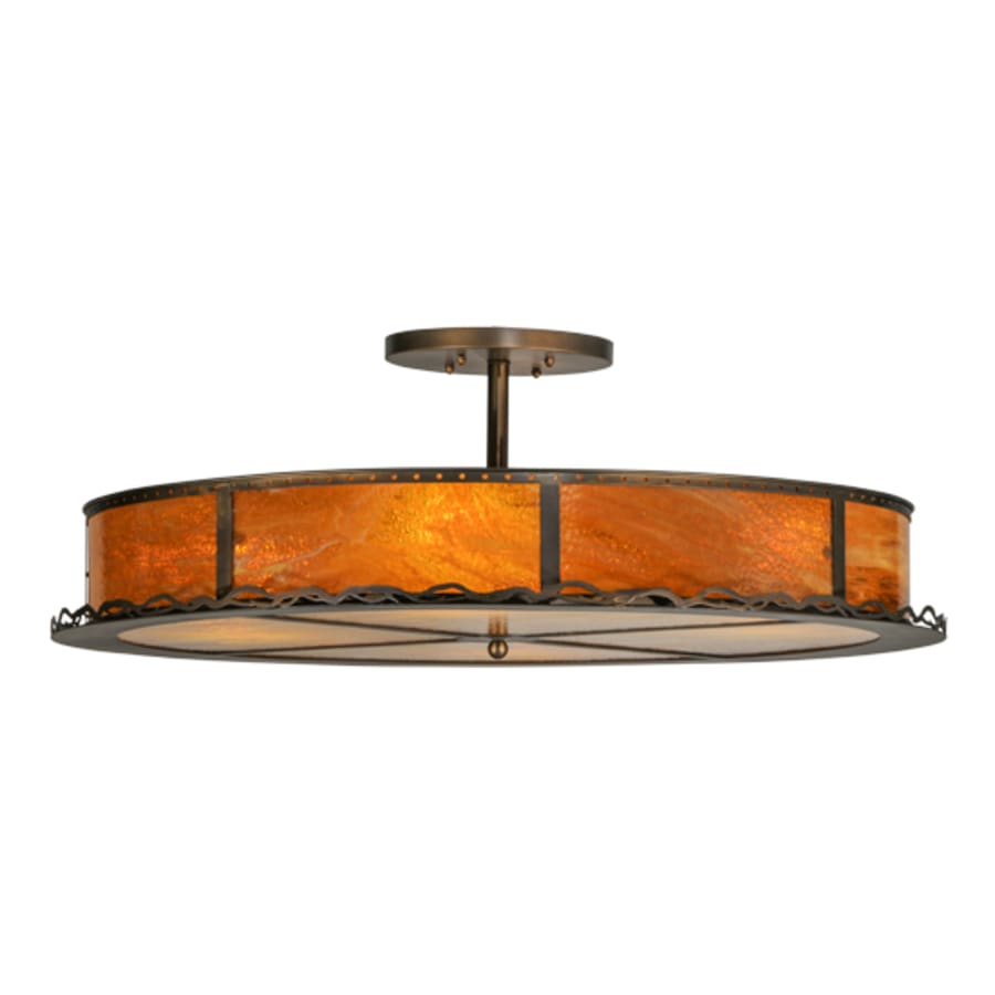 Meyda Tiffany Rustic Prime 4 Light 42" Wide Semi-Flush Drum Ceiling Fixture