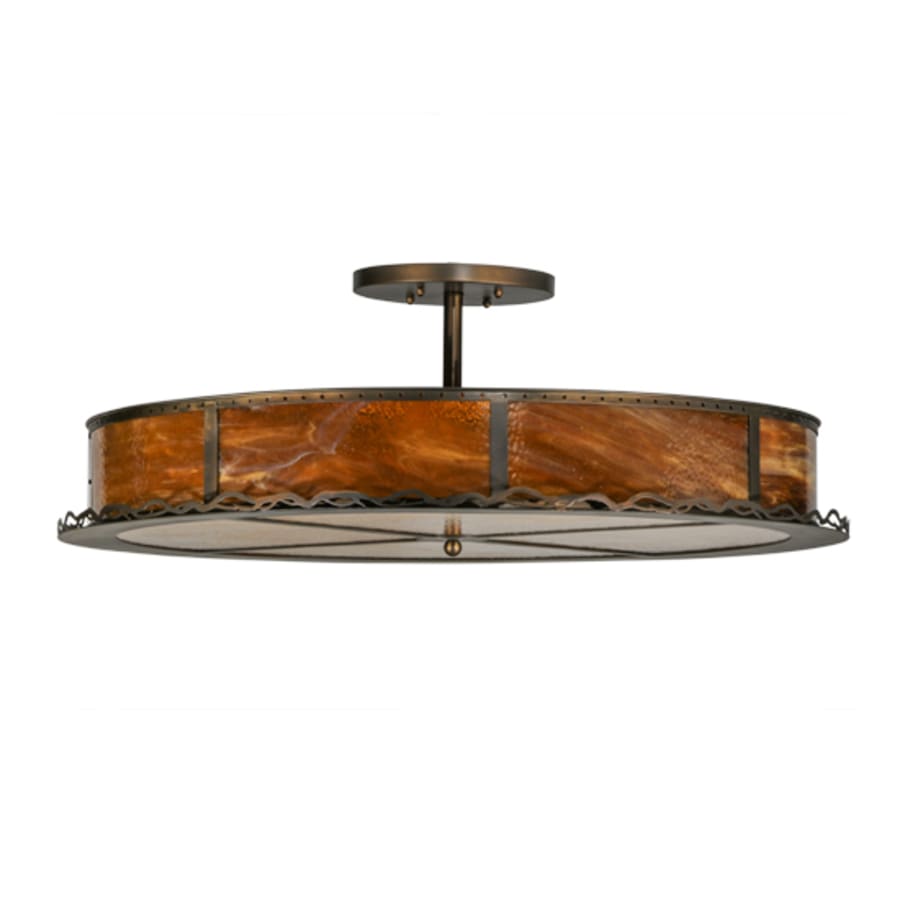 Meyda Tiffany Rustic Prime 4 Light 42" Wide Semi-Flush Drum Ceiling Fixture