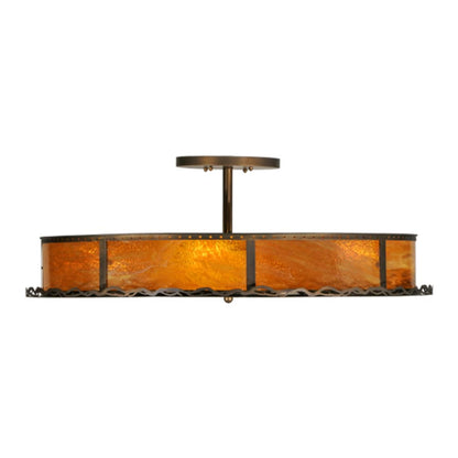 Meyda Tiffany Rustic Prime 4 Light 42" Wide Semi-Flush Drum Ceiling Fixture