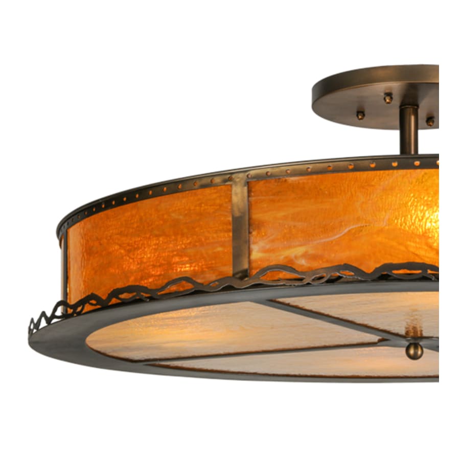 Meyda Tiffany Rustic Prime 4 Light 42" Wide Semi-Flush Drum Ceiling Fixture
