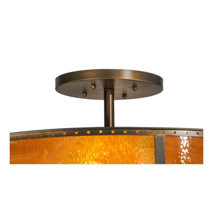 Meyda Tiffany Rustic Prime 4 Light 42" Wide Semi-Flush Drum Ceiling Fixture