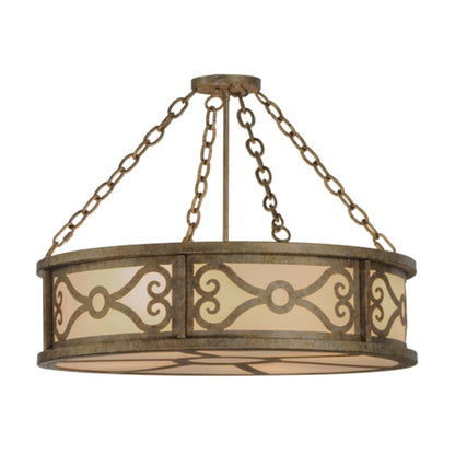 Meyda Tiffany Donya 4 Light 26" Wide Semi-Flush Drum Ceiling Fixture - Corinth Finish