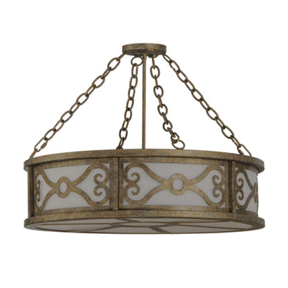 Meyda Tiffany Donya 4 Light 26" Wide Semi-Flush Drum Ceiling Fixture - Corinth Finish