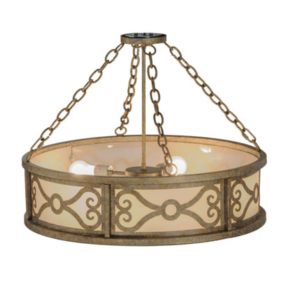 Meyda Tiffany Donya 4 Light 26" Wide Semi-Flush Drum Ceiling Fixture - Corinth Finish