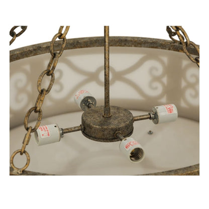 Meyda Tiffany Donya 4 Light 26" Wide Semi-Flush Drum Ceiling Fixture - Corinth Finish