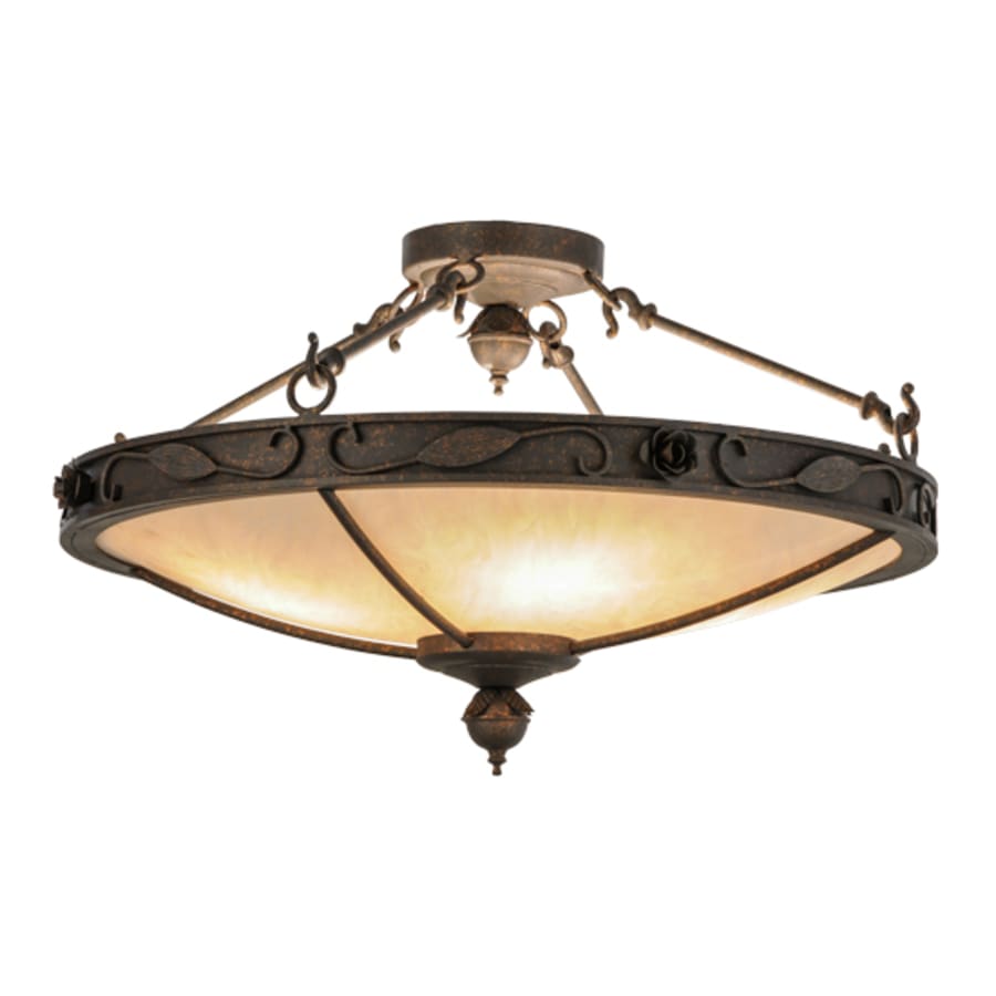 Meyda Tiffany Arabesque 4 Light 28" Wide Semi-Flush Bowl Ceiling Fixture - Copper Rust Finish