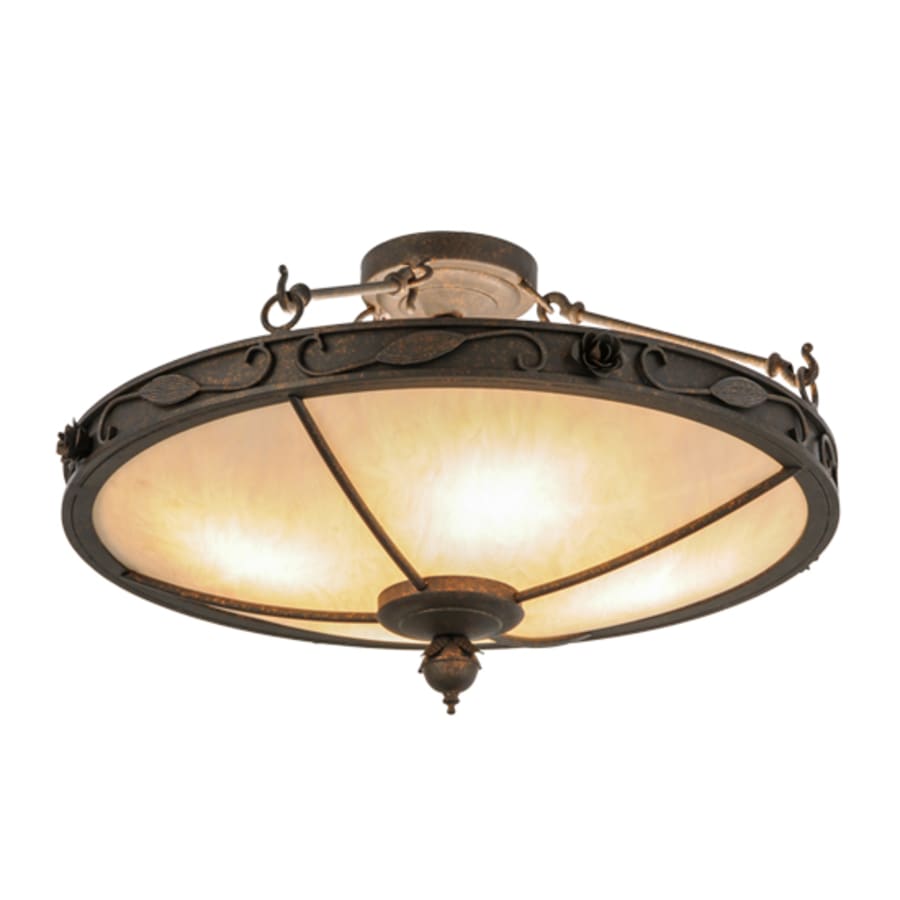 Meyda Tiffany Arabesque 4 Light 28" Wide Semi-Flush Bowl Ceiling Fixture - Copper Rust Finish