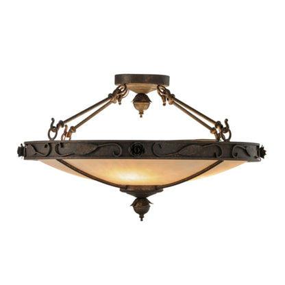 Meyda Tiffany Arabesque 4 Light 28" Wide Semi-Flush Bowl Ceiling Fixture - Copper Rust Finish