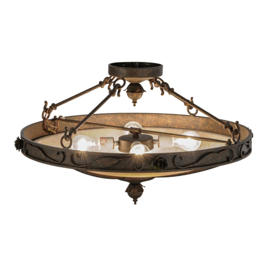 Meyda Tiffany Arabesque 4 Light 28" Wide Semi-Flush Bowl Ceiling Fixture - Copper Rust Finish