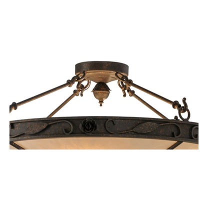 Meyda Tiffany Arabesque 4 Light 28" Wide Semi-Flush Bowl Ceiling Fixture - Copper Rust Finish