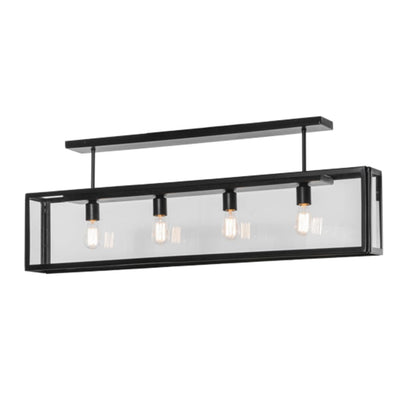 Meyda Tiffany Affinity 4 Light 47" Wide Semi-Flush Ceiling Fixture - Solar Black Finish
