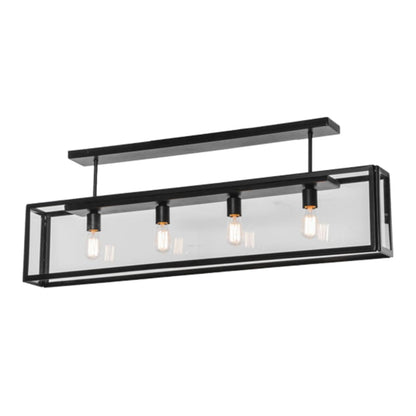 Meyda Tiffany Affinity 4 Light 47" Wide Semi-Flush Ceiling Fixture - Solar Black Finish