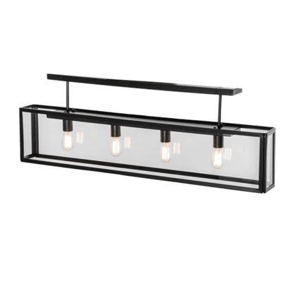 Meyda Tiffany Affinity 4 Light 47" Wide Semi-Flush Ceiling Fixture - Solar Black Finish