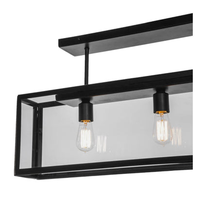 Meyda Tiffany Affinity 4 Light 47" Wide Semi-Flush Ceiling Fixture - Solar Black Finish