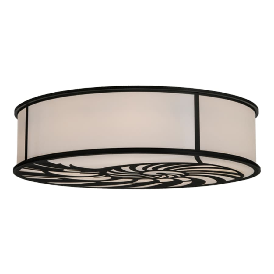 Meyda Tiffany Nautilus 10 Light 60" Wide Flush Mount Drum Ceiling Fixture - Textured Black Finish