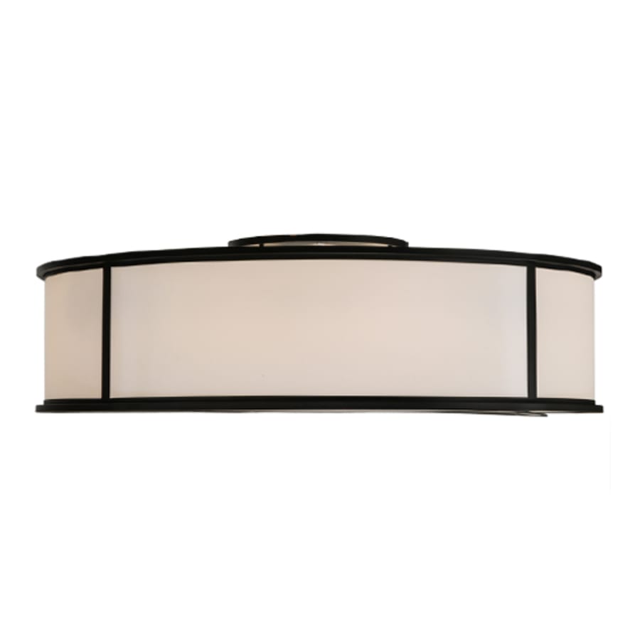 Meyda Tiffany Nautilus 10 Light 60" Wide Flush Mount Drum Ceiling Fixture - Textured Black Finish