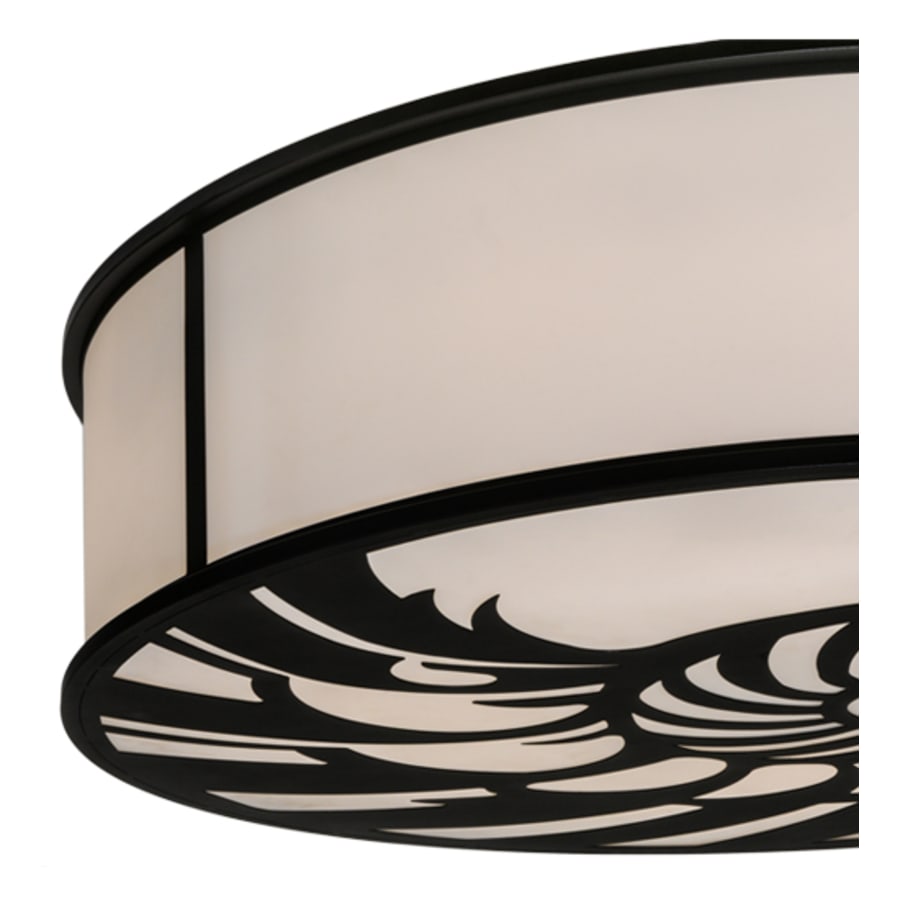 Meyda Tiffany Nautilus 10 Light 60" Wide Flush Mount Drum Ceiling Fixture - Textured Black Finish