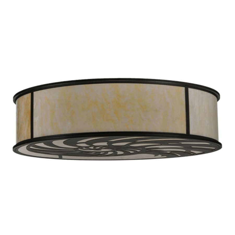 Meyda Tiffany Nautilus 10 Light 60" Wide Flush Mount Drum Ceiling Fixture - Blackwash Finish