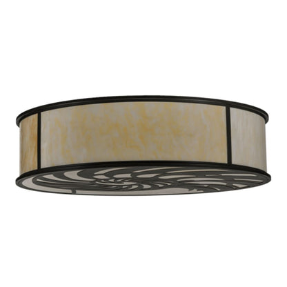 Meyda Tiffany Nautilus 10 Light 60" Wide Flush Mount Drum Ceiling Fixture - Blackwash Finish