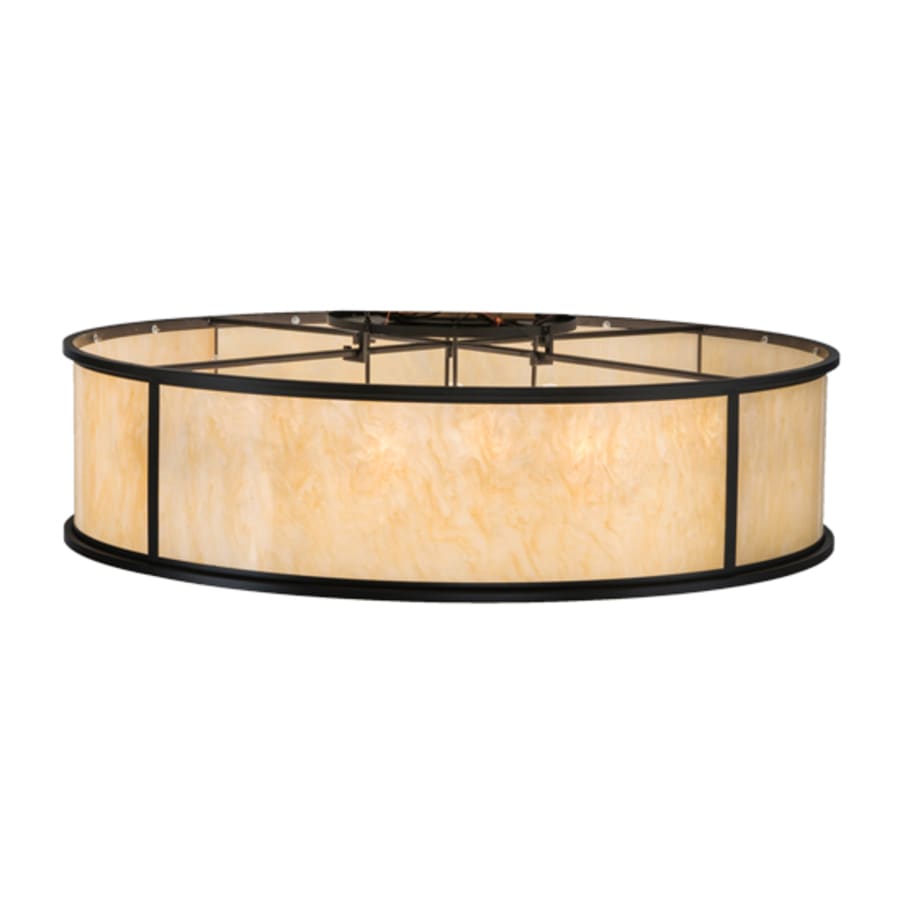 Meyda Tiffany Nautilus 10 Light 60" Wide Flush Mount Drum Ceiling Fixture - Blackwash Finish