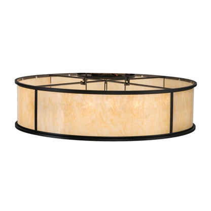 Meyda Tiffany Nautilus 10 Light 60" Wide Flush Mount Drum Ceiling Fixture - Blackwash Finish