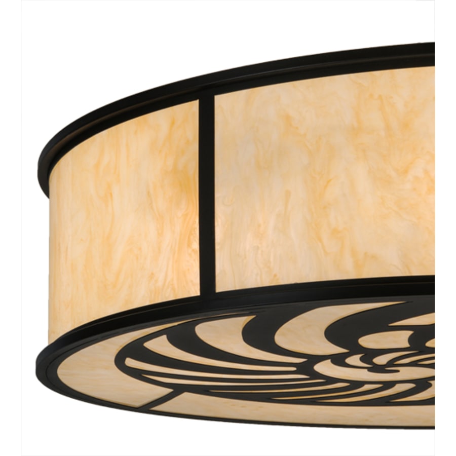 Meyda Tiffany Nautilus 10 Light 60" Wide Flush Mount Drum Ceiling Fixture - Blackwash Finish