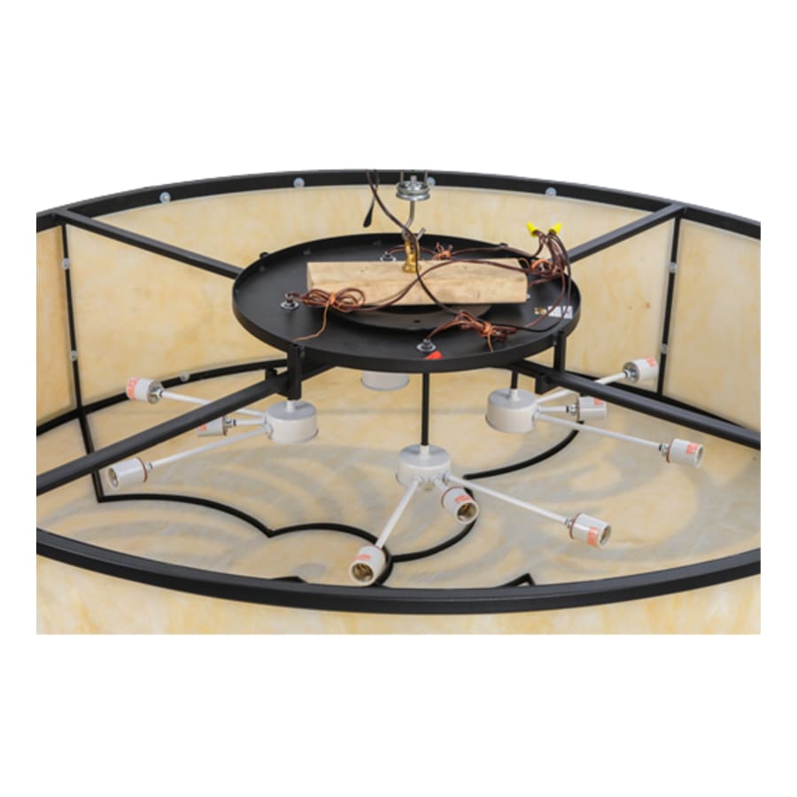 Meyda Tiffany Nautilus 10 Light 60" Wide Flush Mount Drum Ceiling Fixture - Blackwash Finish