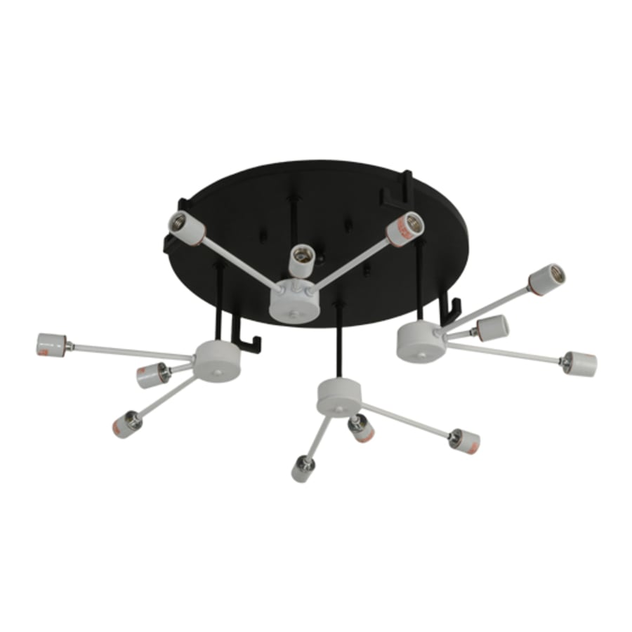 Meyda Tiffany Nautilus 10 Light 60" Wide Flush Mount Drum Ceiling Fixture - Blackwash Finish