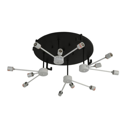 Meyda Tiffany Nautilus 10 Light 60" Wide Flush Mount Drum Ceiling Fixture - Blackwash Finish