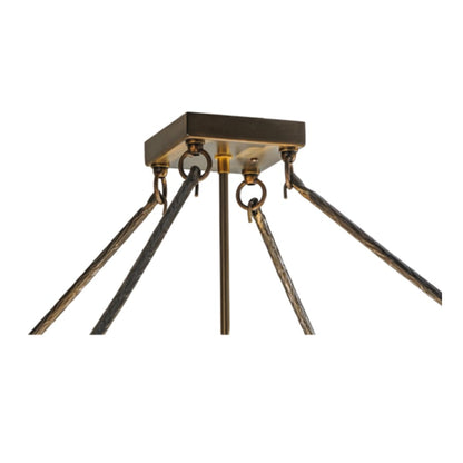 Meyda Tiffany Backyard Friends 4 Light 30" Wide Semi-Flush Ceiling Fixture with Azure Glass Shade - Antique Copper Finish