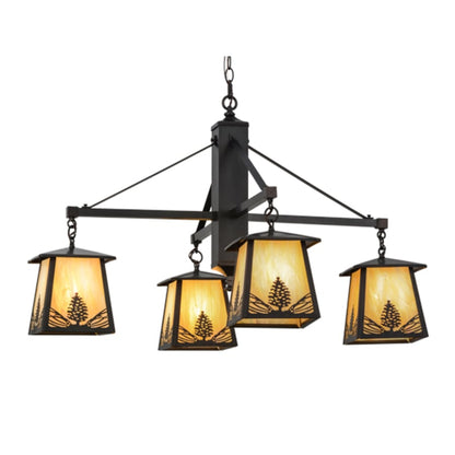 Meyda Tiffany Mountain Pine 4 Light 38" Wide Chandelier