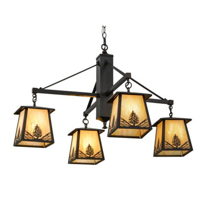 Meyda Tiffany Mountain Pine 4 Light 38" Wide Chandelier