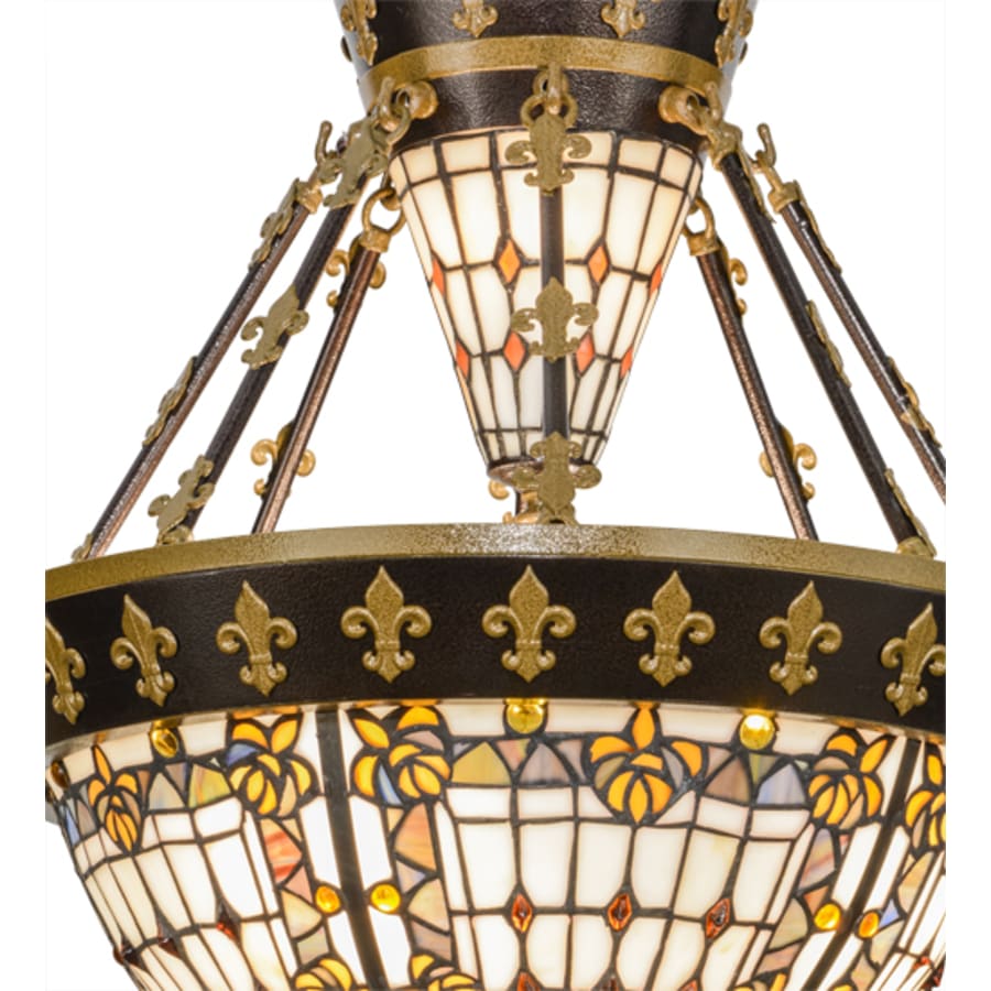 Meyda Tiffany Fleur-de-lis 4 Light 19" Wide Semi-Flush Bowl Ceiling Fixture