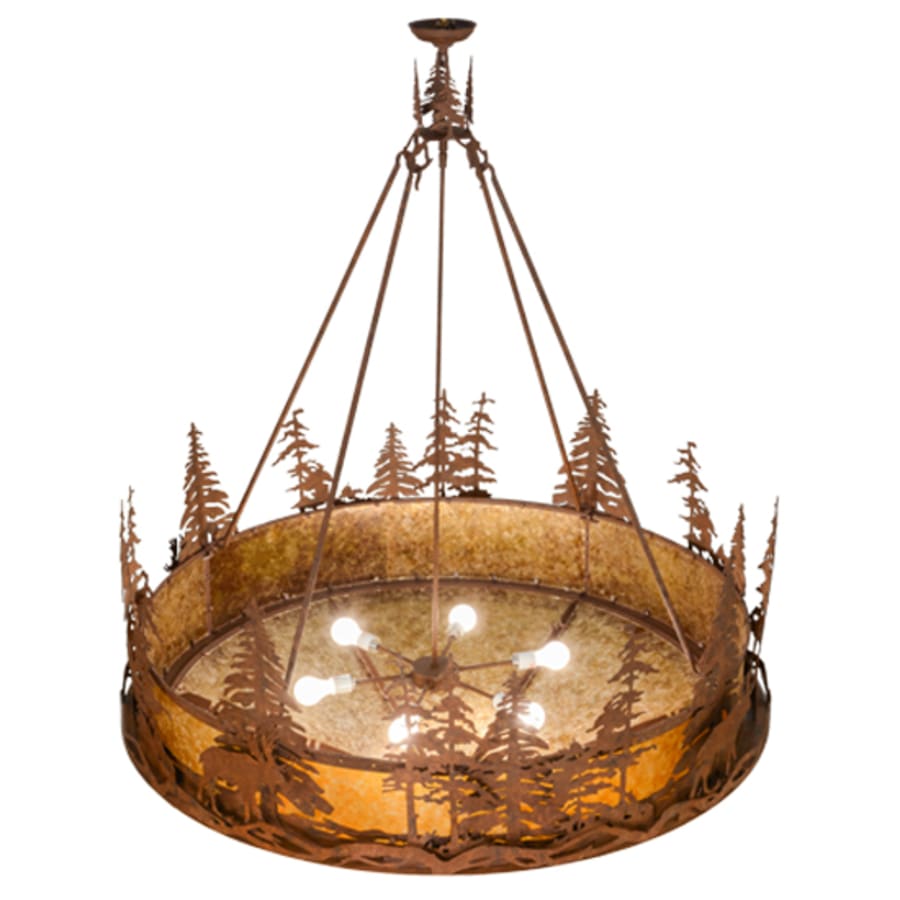 Meyda Tiffany Moose at Dusk 6 Light 54" Wide Pendant