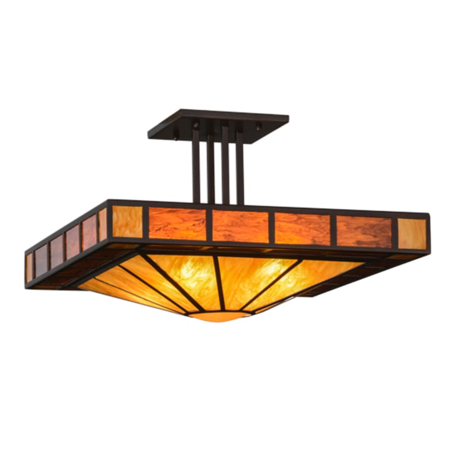 Meyda Tiffany Zuvan Prime 4 Light 34" Wide Semi-Flush Square Ceiling Fixture