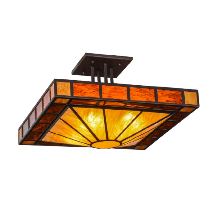 Meyda Tiffany Zuvan Prime 4 Light 34" Wide Semi-Flush Square Ceiling Fixture