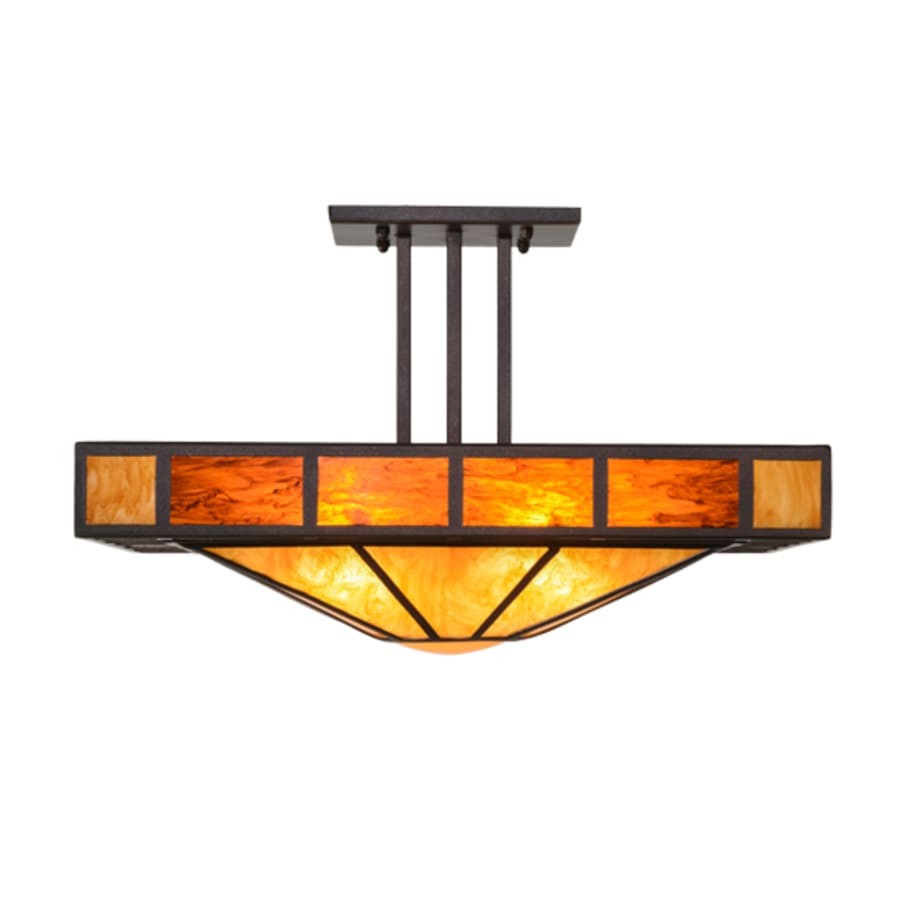 Meyda Tiffany Zuvan Prime 4 Light 34" Wide Semi-Flush Square Ceiling Fixture
