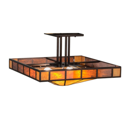 Meyda Tiffany Zuvan Prime 4 Light 34" Wide Semi-Flush Square Ceiling Fixture
