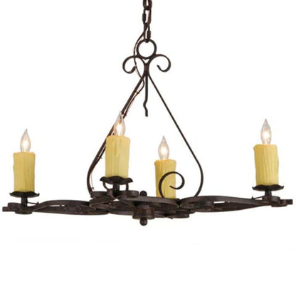 Meyda Tiffany Elianna 4 Light 28" Wide Taper Candle Style Chandelier