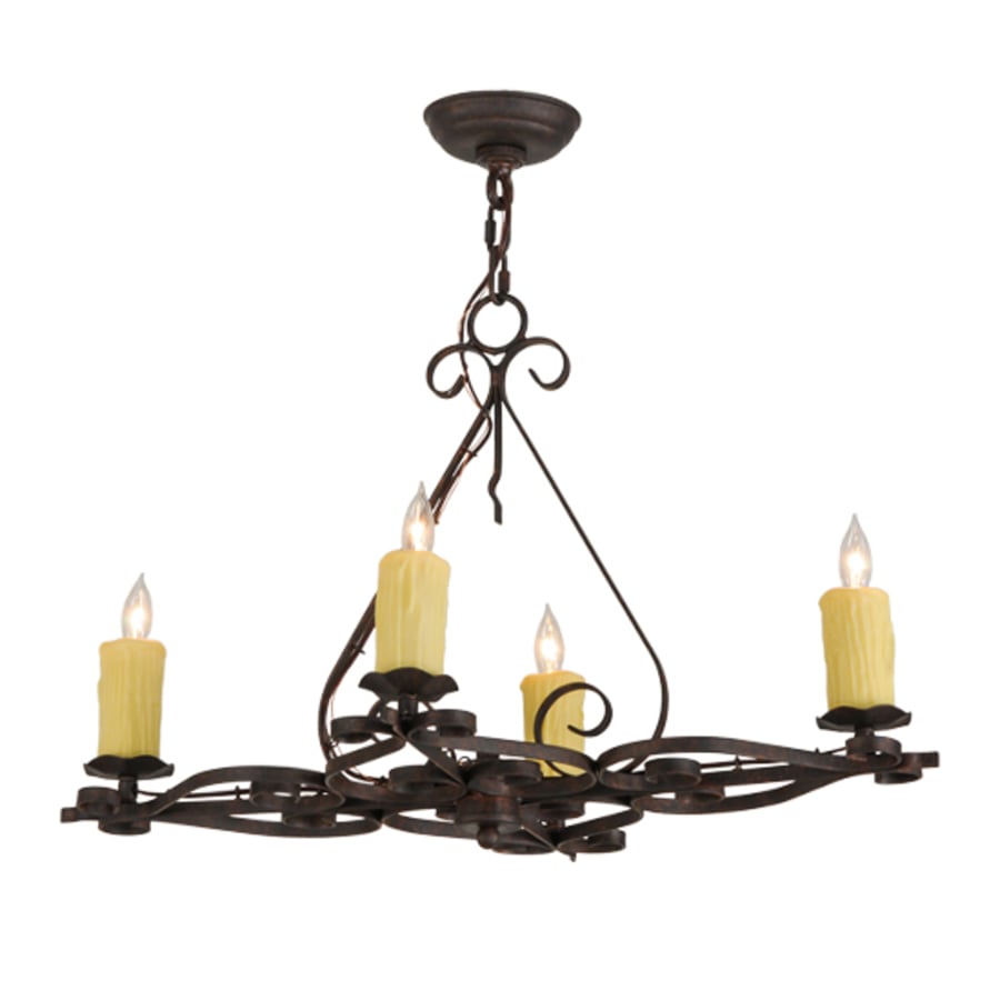 Meyda Tiffany Elianna 4 Light 28" Wide Taper Candle Style Chandelier