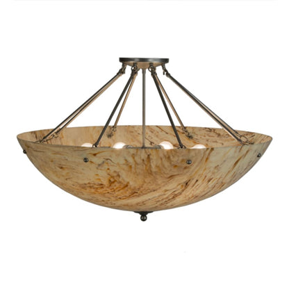 Meyda Tiffany Madison 8 Light 36" Wide Semi-Flush Bowl Ceiling Fixture - Nickel Finish