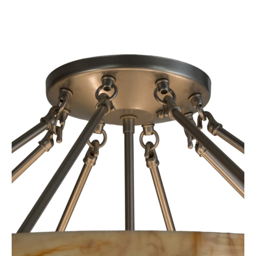 Meyda Tiffany Madison 8 Light 36" Wide Semi-Flush Bowl Ceiling Fixture - Nickel Finish